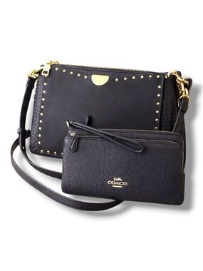 Coach Matching Crossbody & Wristlet Dreamer Navy Set NWT Rare
